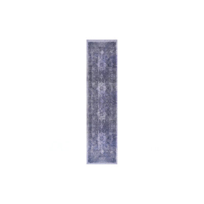 Anthracite Washable Rug 2'6'' X 10' Runner Rug (2'6'' X 10')