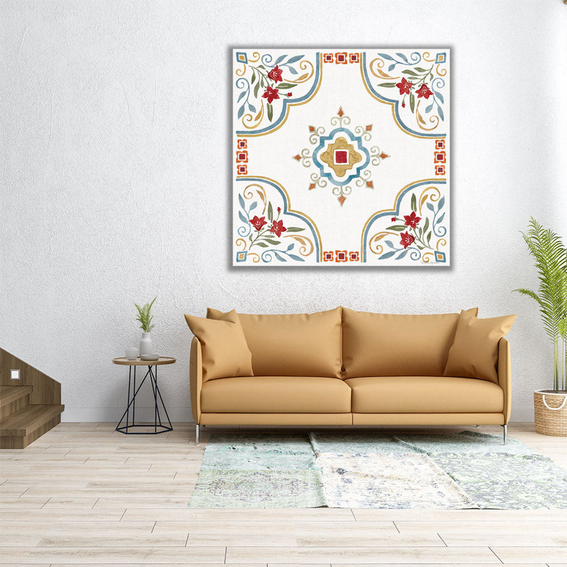 Motif méditerranéen III - reproduction d'art sur toile, H 12 po x l 12 po