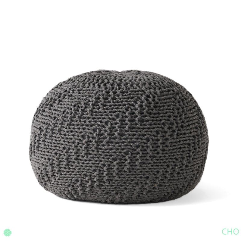 Pouf hazel, Coton gris foncé