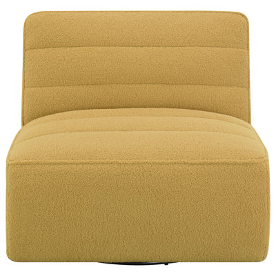 Ellorie Upholstered Armless Swivel Chair Natural