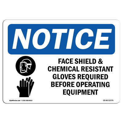 Face Shield and Chemical Resistant Sign
