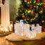 Ensemble de 3 décorations de boîte-cadeau carrée éclairée, 60 Leds blanc chaud, support en plastique avec fil de coton, Ip44 alimenté par pile (3 AA), décoration de jardin festif intérieur / extérieur