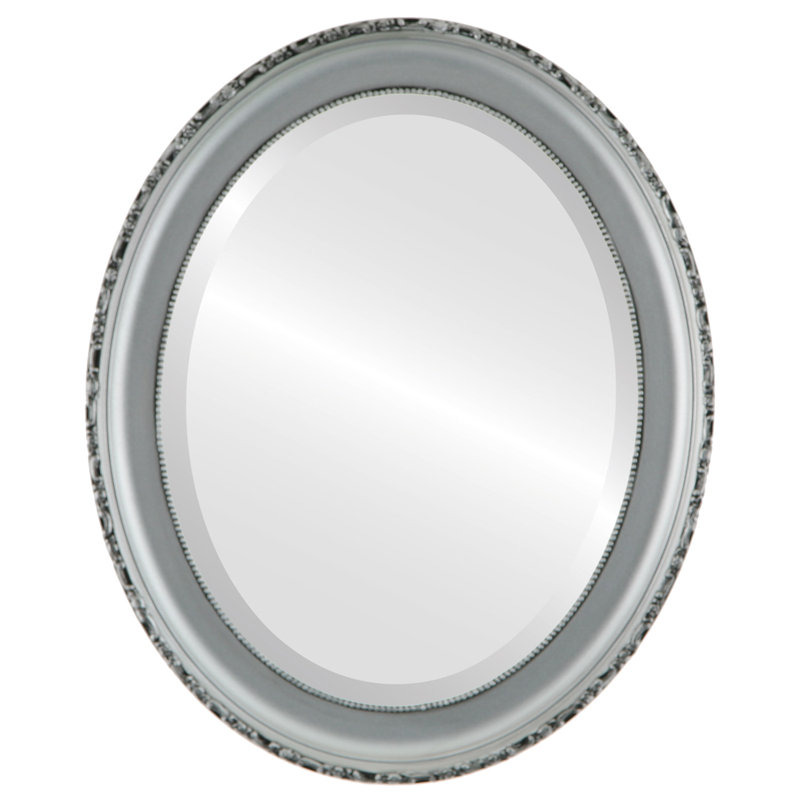 Miroir décoratif biseauté Reposa, H 18,63 po x l 14,63 po, Jet argenté