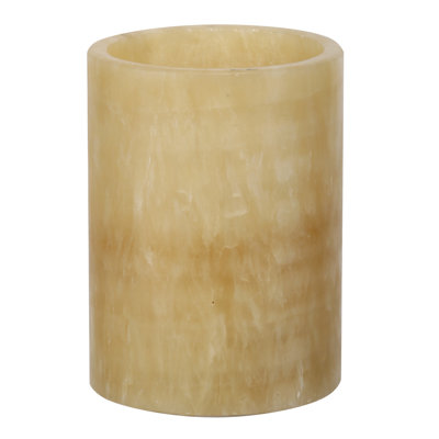 Unscented Flameless Pillar Candle with Marble Holder