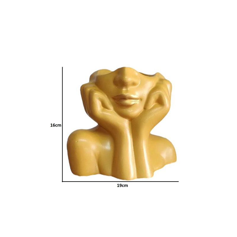 Comolli Ceramic Table Vase, 19cm H x 16cm W x 11cm D, Yellow