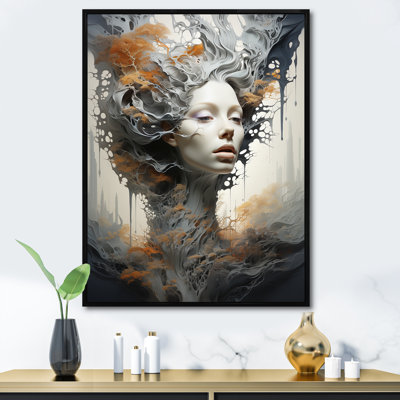 Portrait d'une femme surréelle sur vortex sur toile