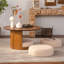 Table basse 31,5 "en bois avec 3 tabourets gigognes en tissu