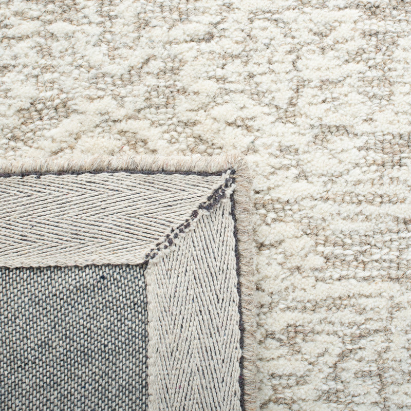 Tapis naturel / ivoire en laine touffeté à la main Metcalfe, Tapis de couloir 2 pi 3 po x 10 pi