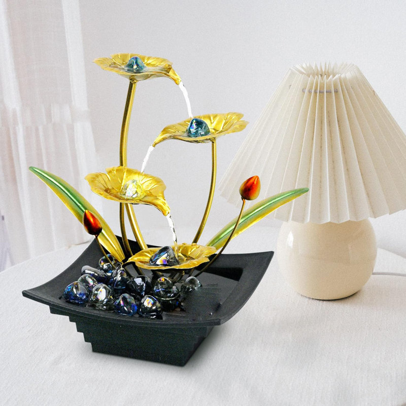 Fontaine de bureau 4 couches en feuille de lotus