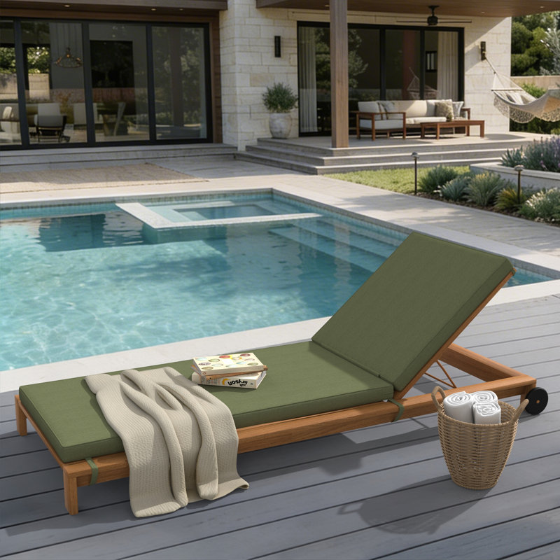 Sunbrella® Outdoor Chaise Cushion, 26" W x 80" D, Sunbrella® Canvas Fern