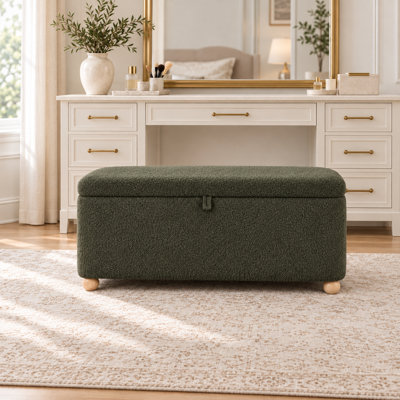 Banc de rangement en velours
