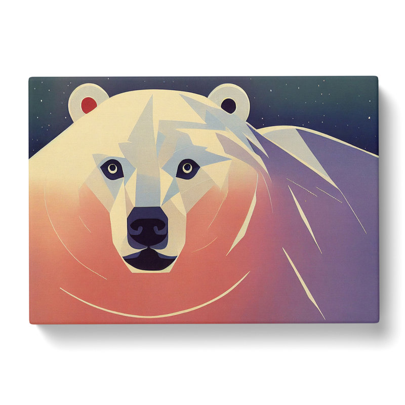 Polar Bear Abstract - Wrapped Canvas, 40cm H x 60cm W x 3cm D