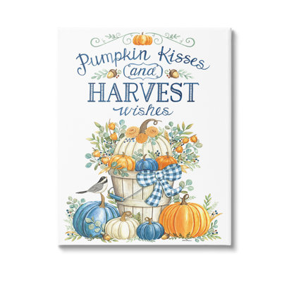 Harvest Wishes Pumpkins Canvas Wall Art Design By Deb Strain