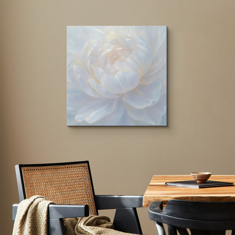 Pivoine neutre pastel, art floral moderne, images florales douces, Toile tendue, H 24 po x l 24 po x P 1,5 po