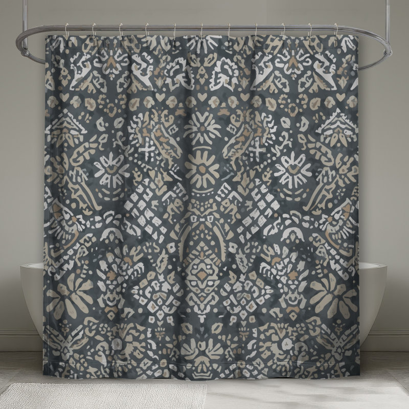 Rideaux de douche détaillés à motif damassé très longs, L 70 po x H 84 po