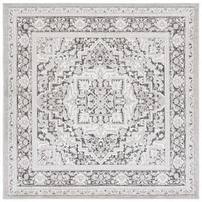 Brysin Oriental Machine Woven Power Loom Polypropylene Area Rug in Ivory/Gray