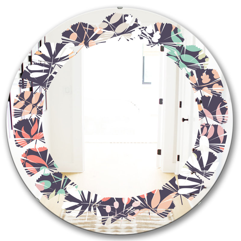 Miroir mural Leaves, H 24 po x l 24 po, Botanique II