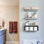 Ensemble de 3 tablettes flottantes Farmhouse - Support mural en bois massif avec porte-papier hygiénique