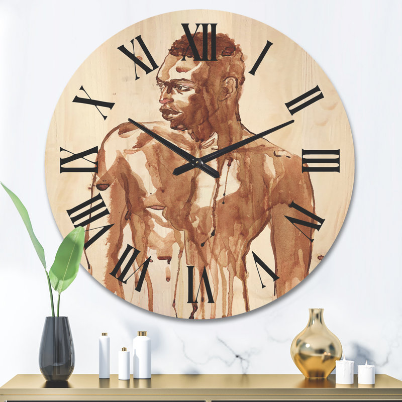 Horloge murale en bois, Très grand, Gris