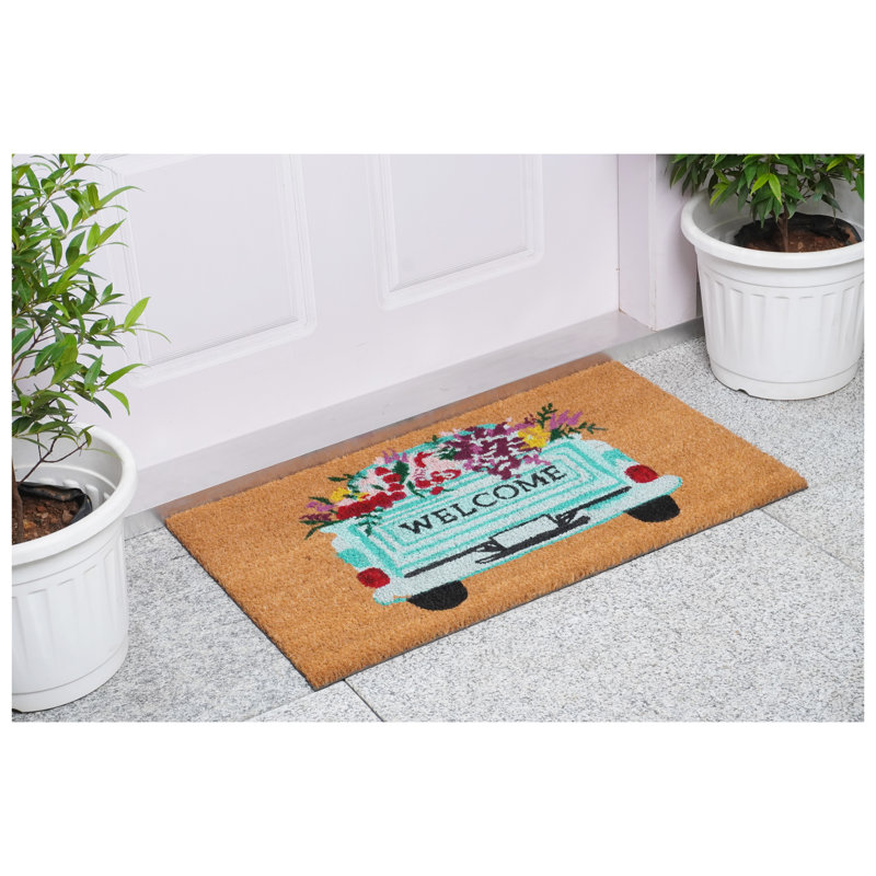 Non-Slip Floral Doormat