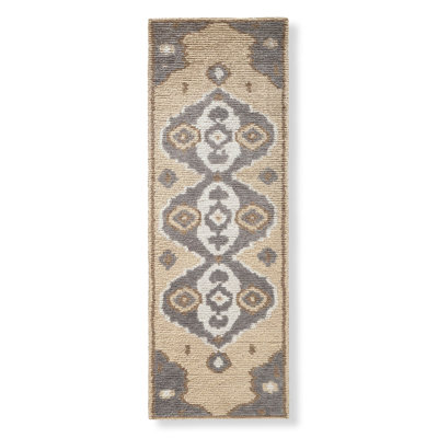 Wool Oriental Area Rug in Sand/Gray