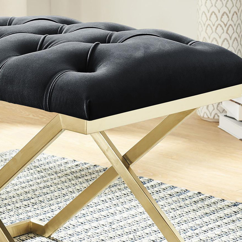 Banc simple Rada noir / doré, Black/Gold