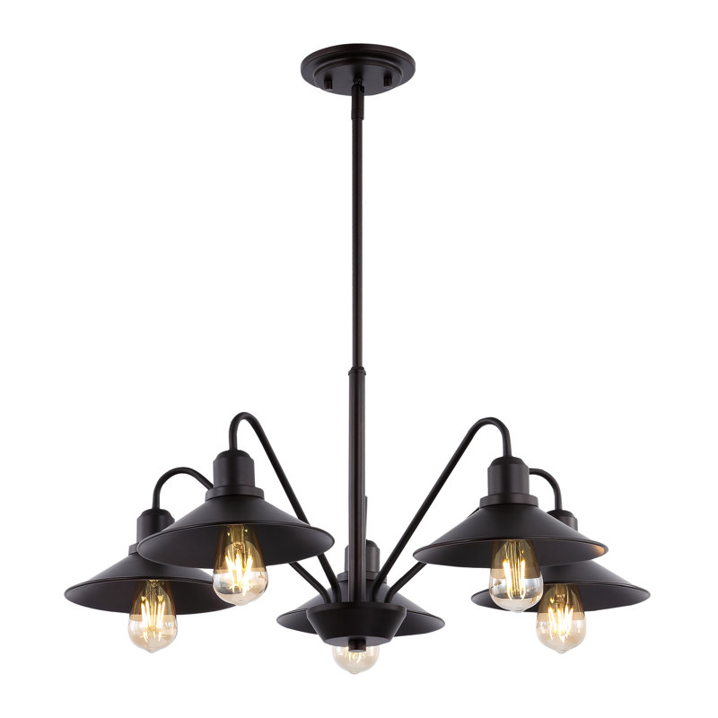Luminaire suspendu conique unique à 5 lumières Hovhan