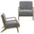 Novak Upholstered Mid-Century Armchair with Wood Arms and Frame-98146550