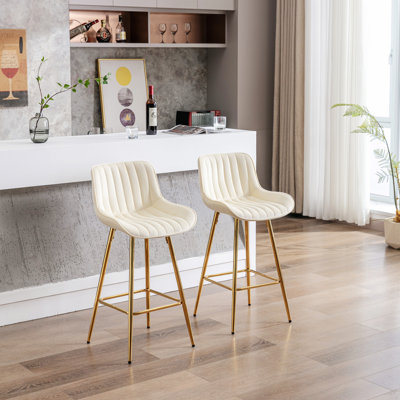 Deux tabourets de bar, tabourets de cuisine avec pieds en métal, tabouret de bar moderne pour la maison
