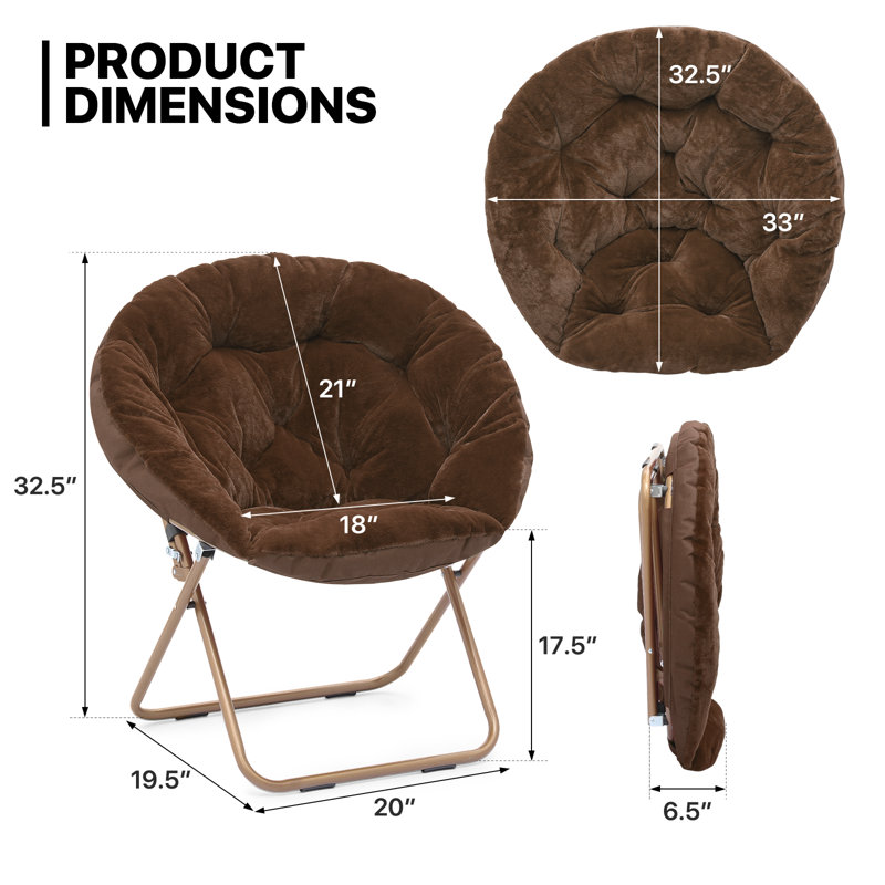 Fauteuil d'appoint pour chaise longue Amey, Fourrure synthétique brune, Oui, Bronze