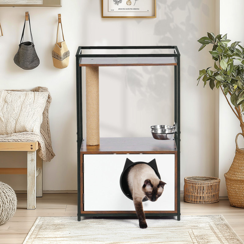 Arbre à chat avec poste d'alimentation