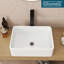 Ensemble de lavabo vasque en céramique blanc avec robinet noir L 19 "x l 15", comptoir rectangulaire