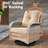 Emroy 6 - Person Outdoor Wicker Sectional Seating Group with Lighted Coffee Table and Swivel Chairs, All Weather Modular Rattan Conversation Set with Cushions-2091361701
