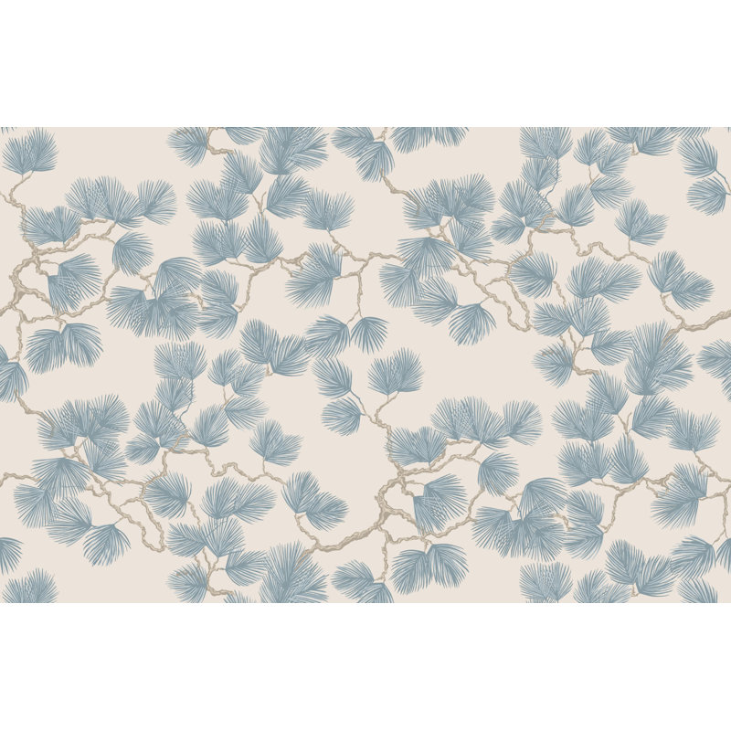 Nippon Floral Wallpaper Roll, Misty Blue