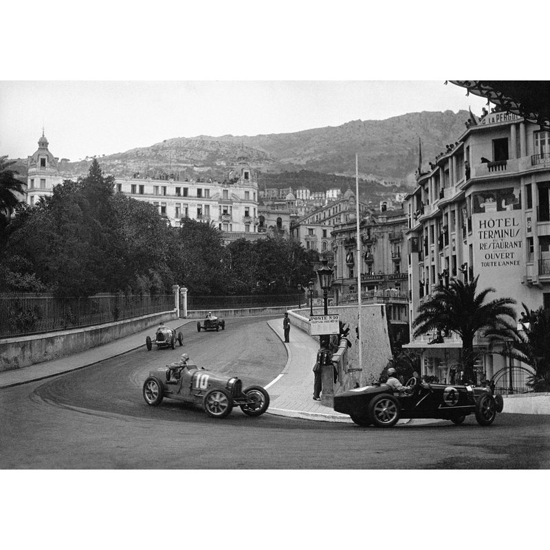 Passing At The 1932 Monaco Grand Prix - No Frame Print on Canvas, 60cm H x 80cm W x 4cm D