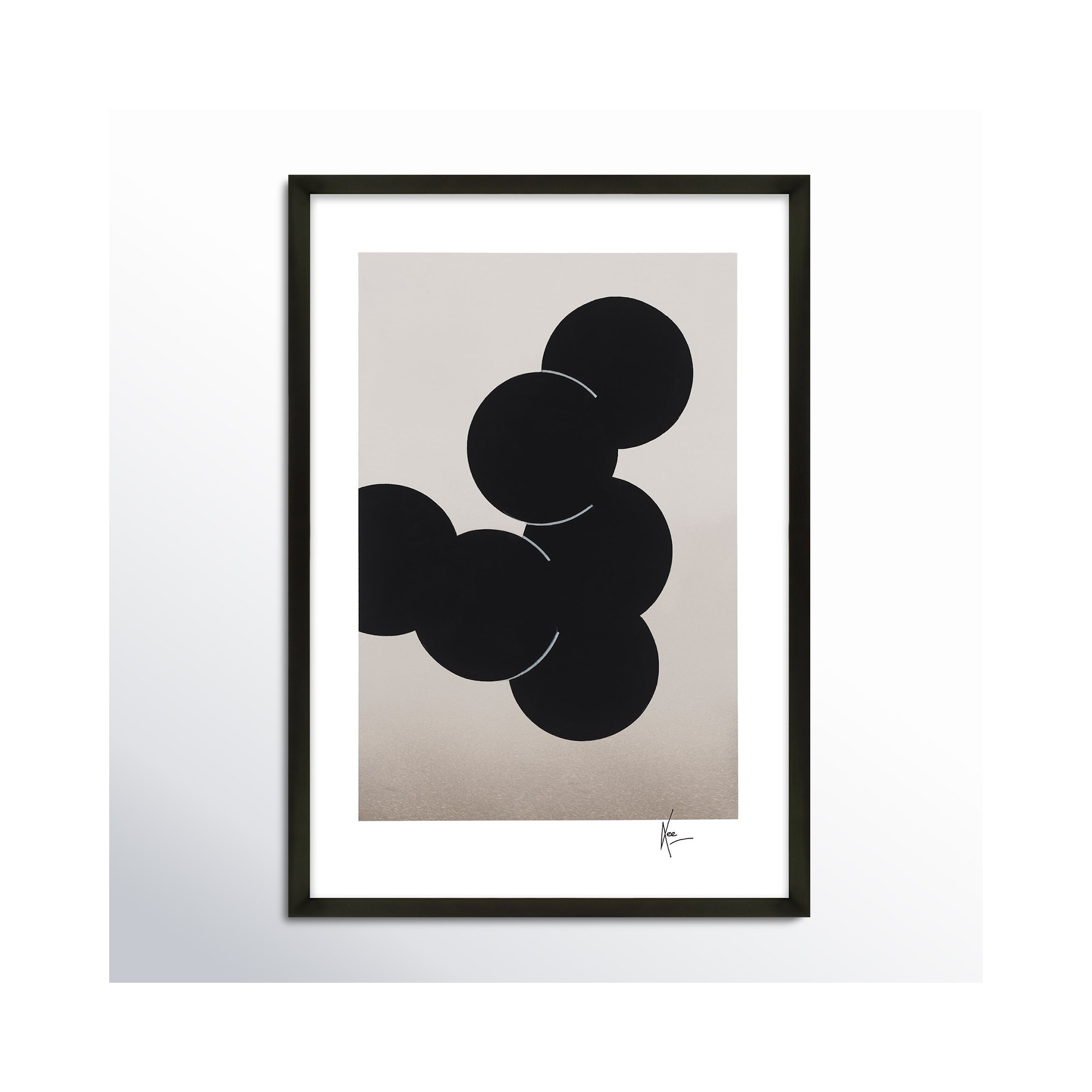 Orbit by Lee Lessem, 38" H x 26.5" W x 1.25" D, Black
