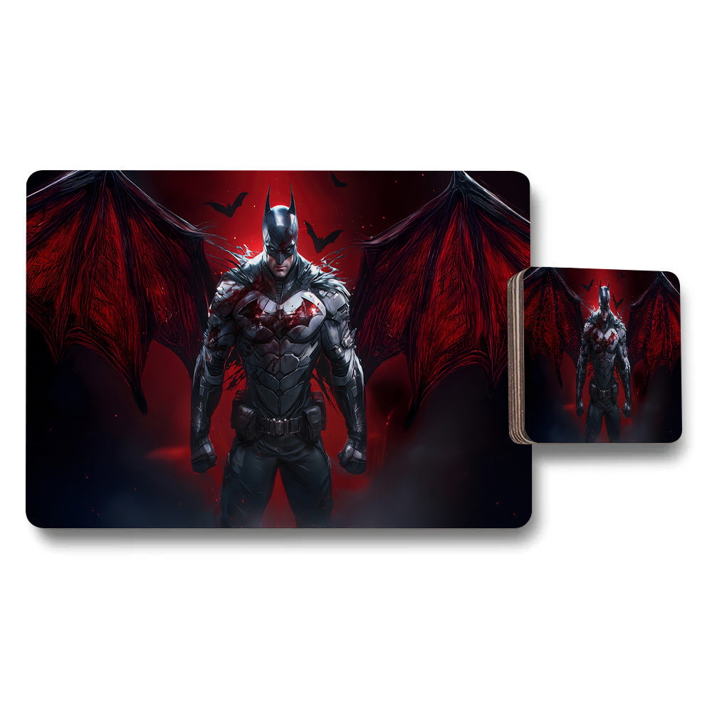 Batman Demon Wings Themed Placemat And Coaster Set For Fans