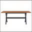 Bureau en MDF noyer avec cadre en X pour 6 à 8 personnes-275664567