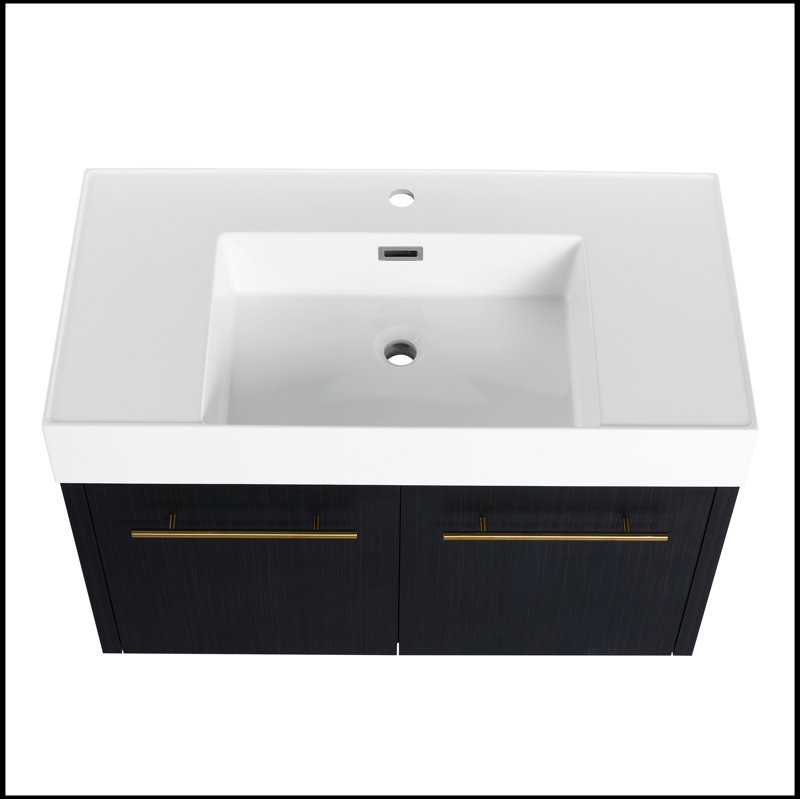 Meuble-lavabo mural 36 po avec lavabo en résine
