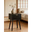 Table de chevet moderne avec porte cannelée, table de chevet Mid-Century avec tablette de rangement, table de bout peu encombrante pour la chambre à coucher ou le salon