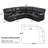  8-Piece Modern Minimalist Faux Leather Reclining Living Room Set with Corner Sectional Sofa & Loveseat