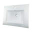Lavabo de salle de bain rectangulaire blanc avec trop-plein