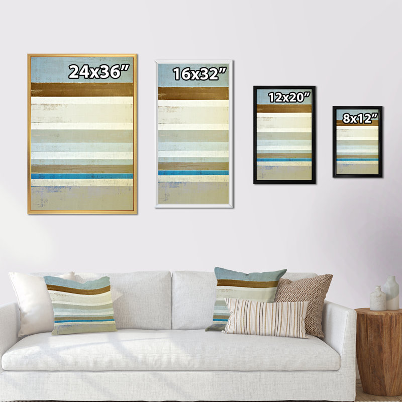 «Teal Meets Beige Abstract Art II», art mural moderne et contemporain sur toile, H 36 po x l 24 po x P 1 po