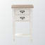 Table de chevet 2 tiroirs Flora, chêne vieilli et blanc délavé H 25,34 po x l 15,46 po x P 11,51 po