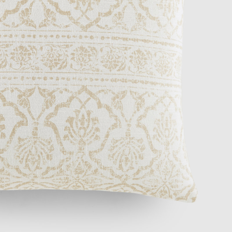Coussin décoratif en coton Elegant Patterns, Beige