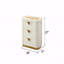 Table de chevet 3 tiroirs en bois, moderne et or en beige