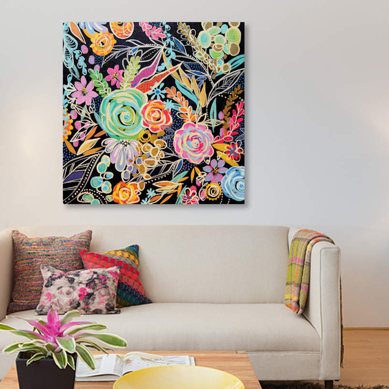 «My Happy Place» par Stephanie Corfee, impression sur toile, H 18 po x l 18 po x P 1,5 po, Toile avec cadre noir