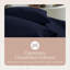 Ensemble de draps en flanelle 100% biologique très grand californien - Ensemble de draps en flanelle 100% coton certifié Gots avec une finition brossée douce et confortable et une poche profonde - 1 drap plat, 1 housse et 2 taies d'oreiller (bleu marine, très grand californien)-68983134-132362646