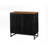 Cabinet With Slatted Grille Striped Door, Modern Style Cabinet, High-Quality MDF And Metal Leg