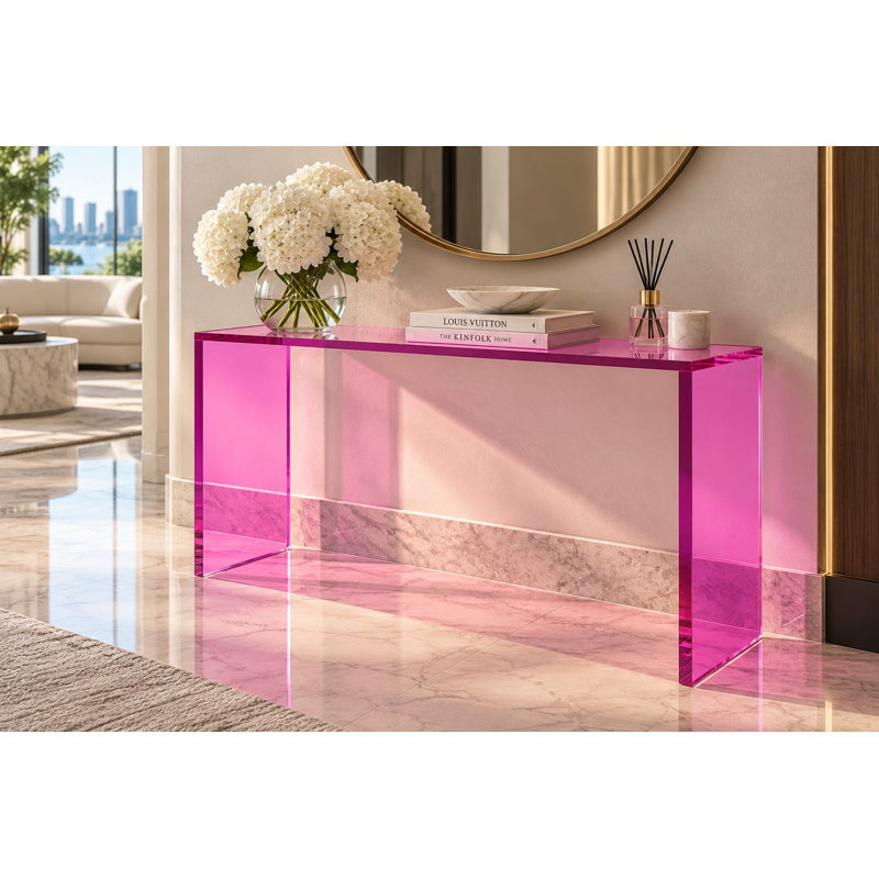 Zacery 48 " W Console Table, Raspberry